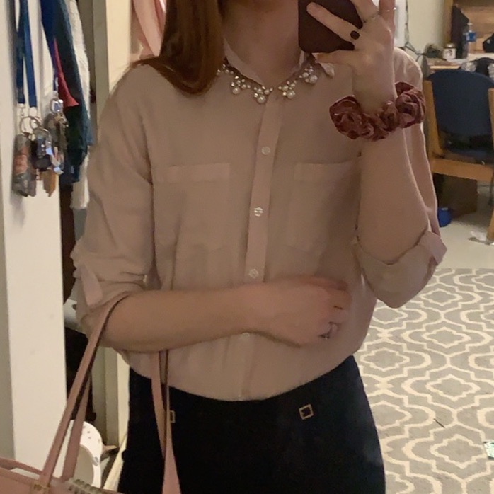 Blush Button Down